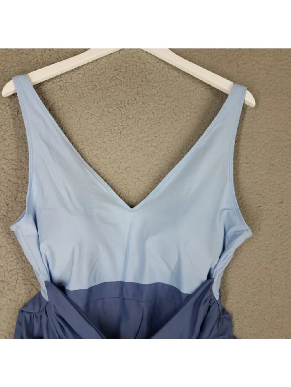 Summersalt One Piece Swimsuit Women's 14 Blue Lightly Lined Deep V-Neck Swim